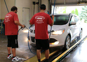 Inside the car wash